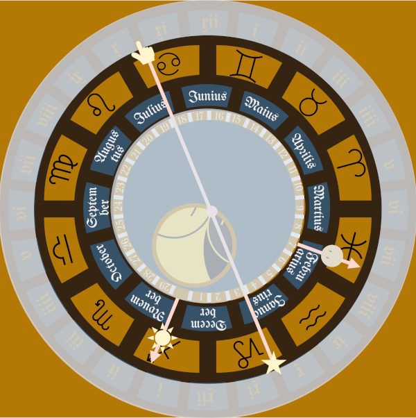 stilisierte Grafik der Uhrscheibe