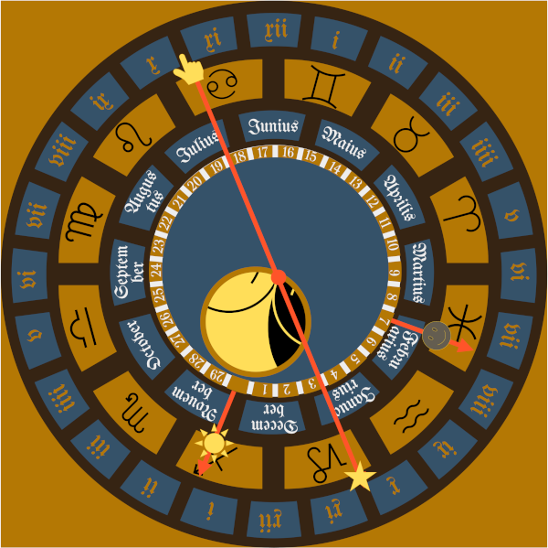 stilisierte Grafik der Uhrscheibe